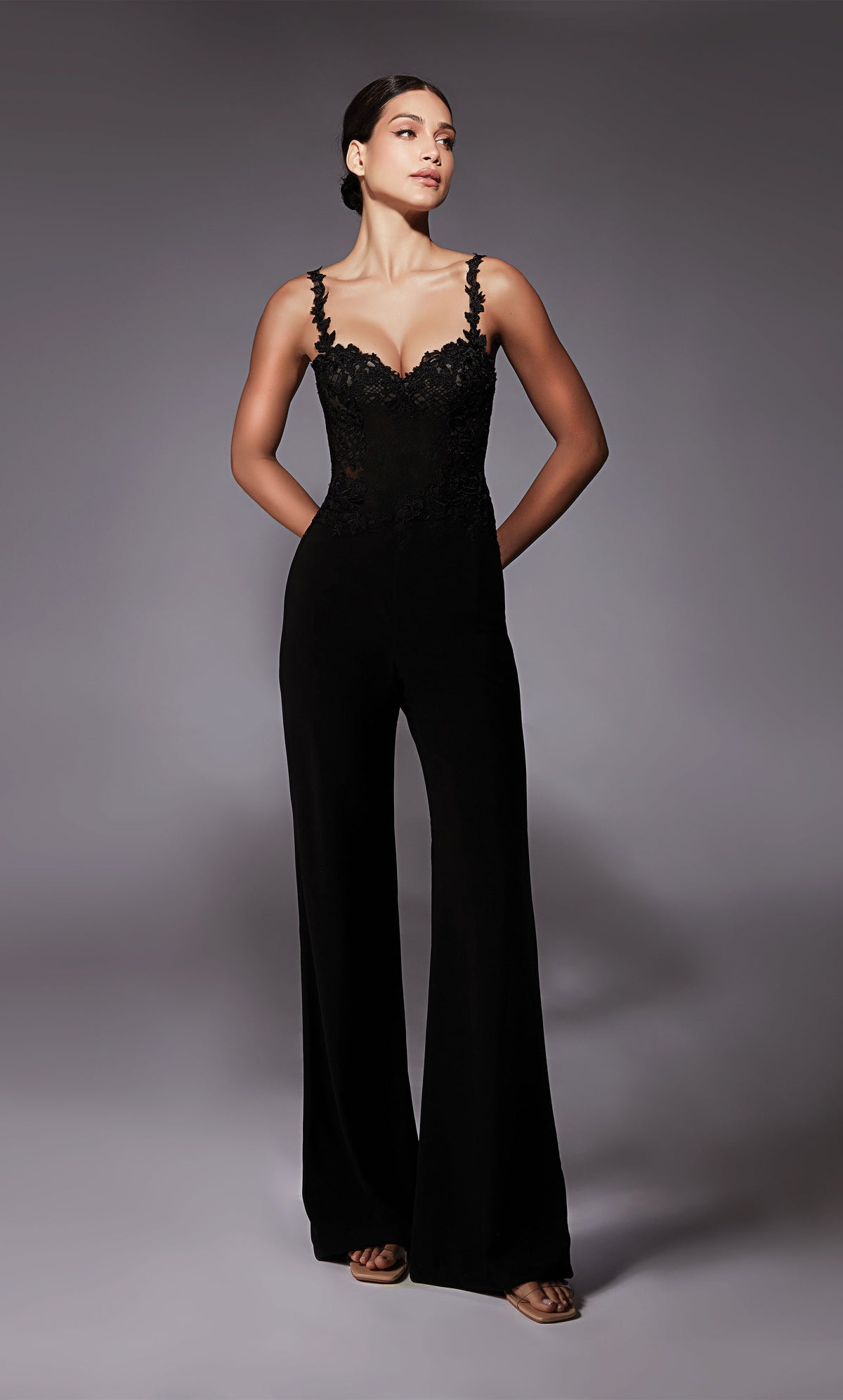 ALYCE Paris 70074 Bridal Sweetheart Neckline Elegant Jumpsuit Dress