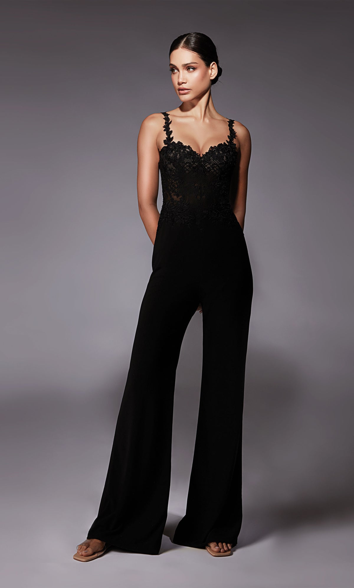 ALYCE Paris 70074 Bridal Sweetheart Neckline Elegant Jumpsuit Dress