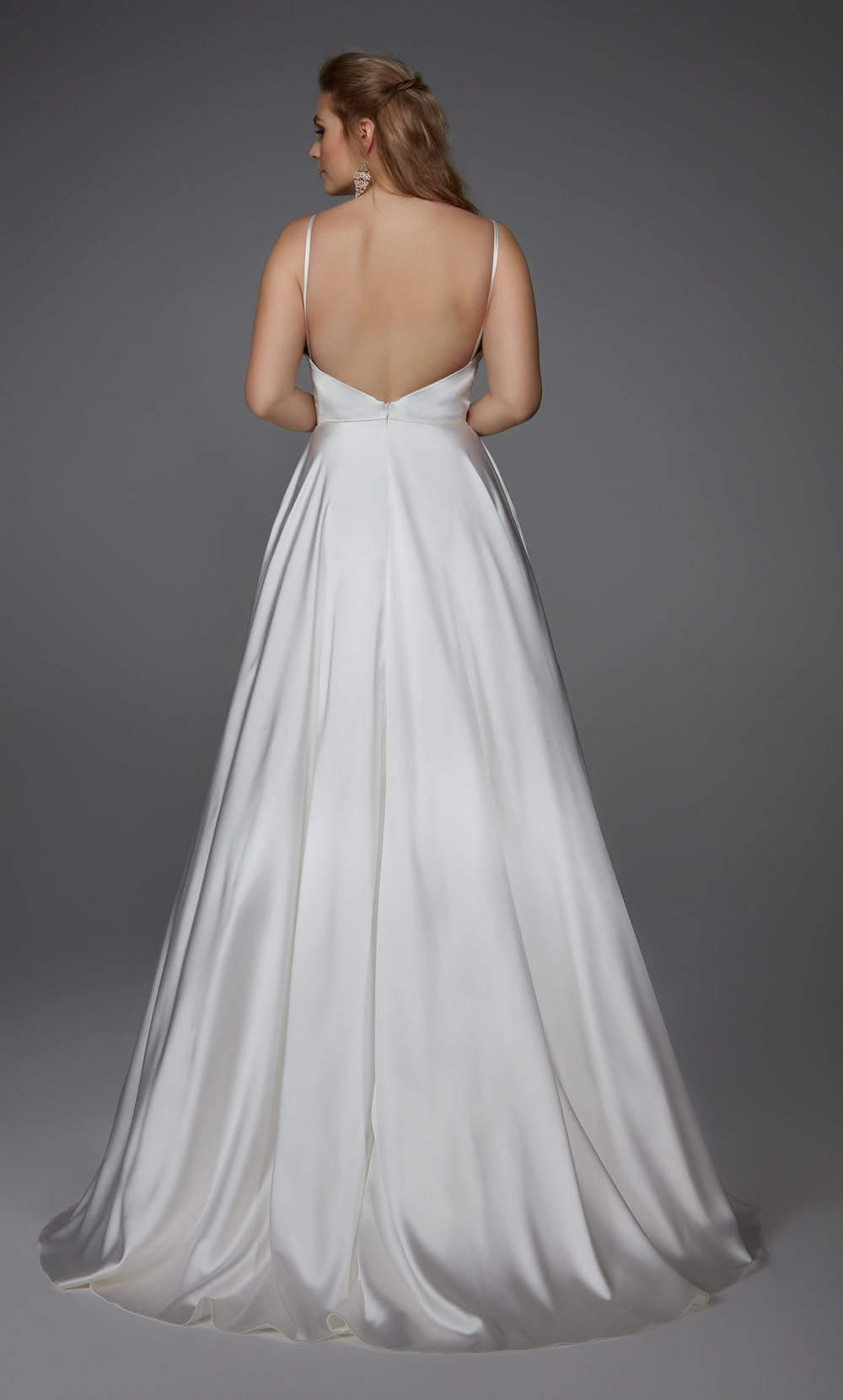 ALYCE Paris 7009 Bridal V-neckline Simple A Line Dress