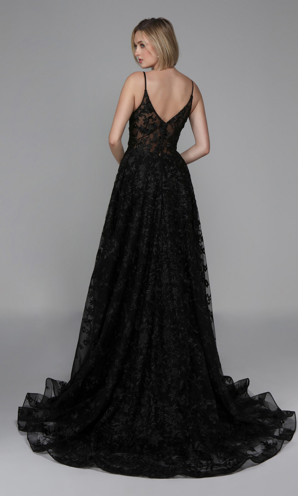 ALYCE Paris 7012 Bridal V-neckline Embellished A Line Dress