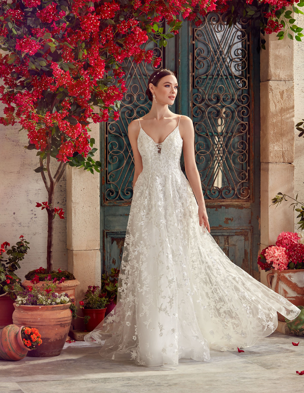 ALYCE Paris 7012 Bridal V-neckline Embellished A Line Dress