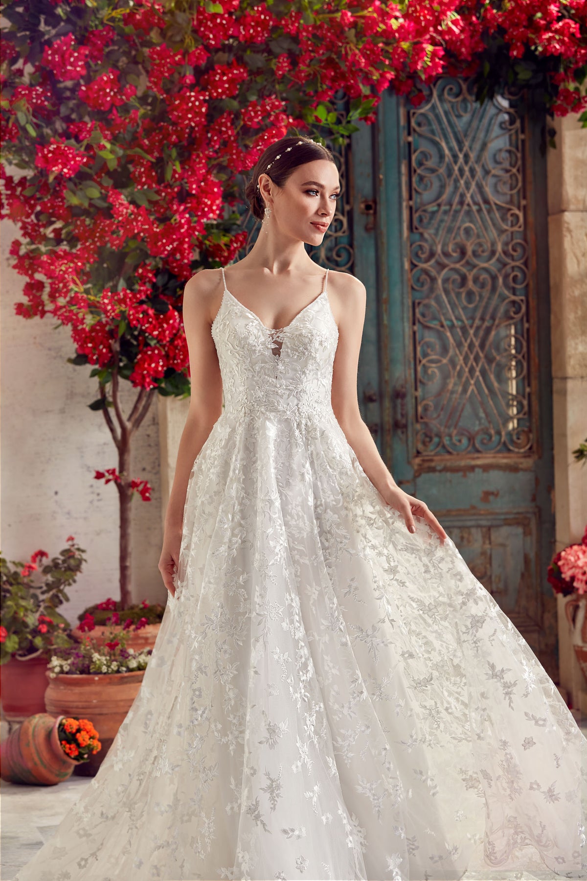 ALYCE Paris 7012 Bridal V-neckline Embellished A Line Dress