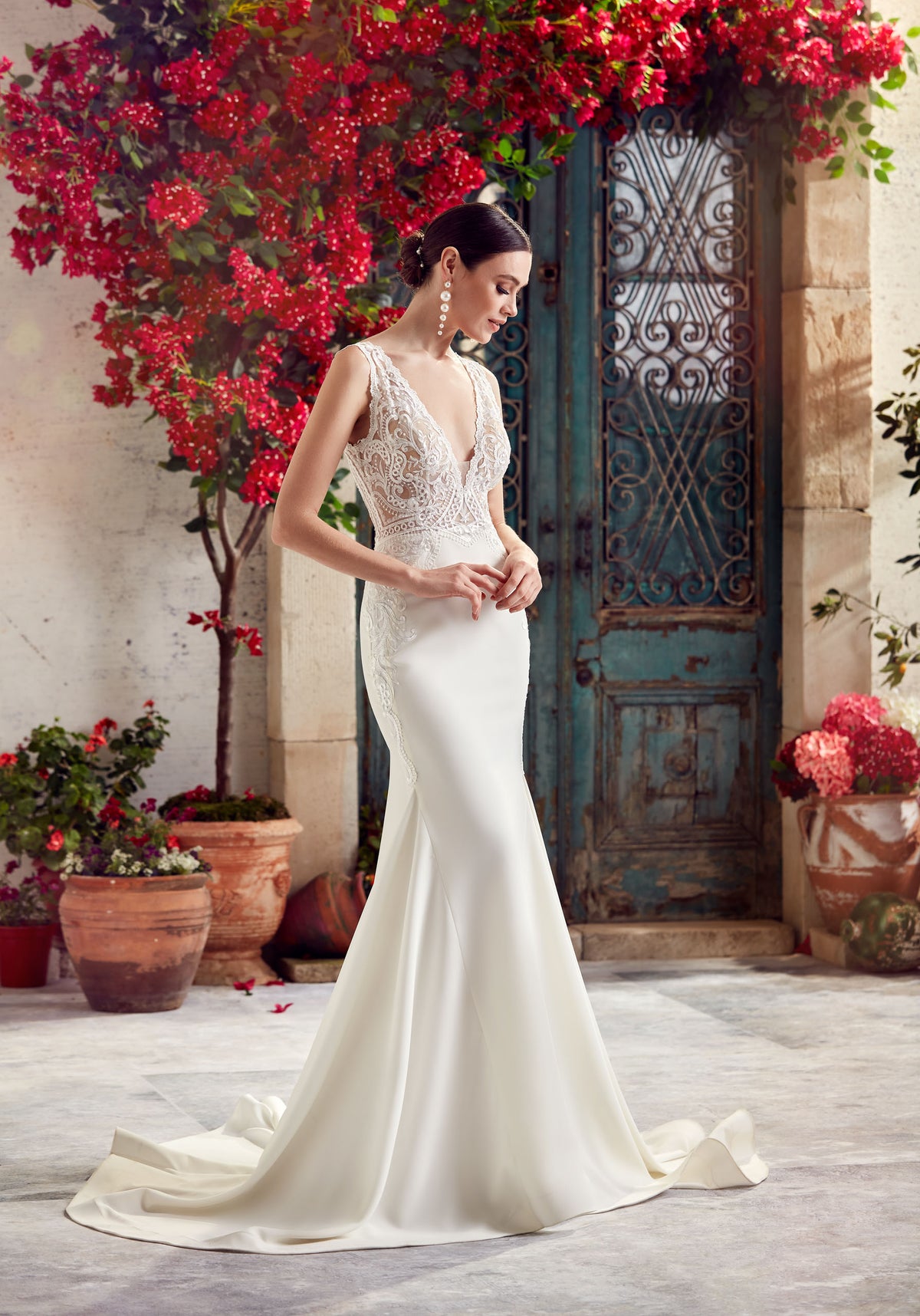 ALYCE Paris 7016 Bridal Plunging Neckline Sexy Mermaid Dress