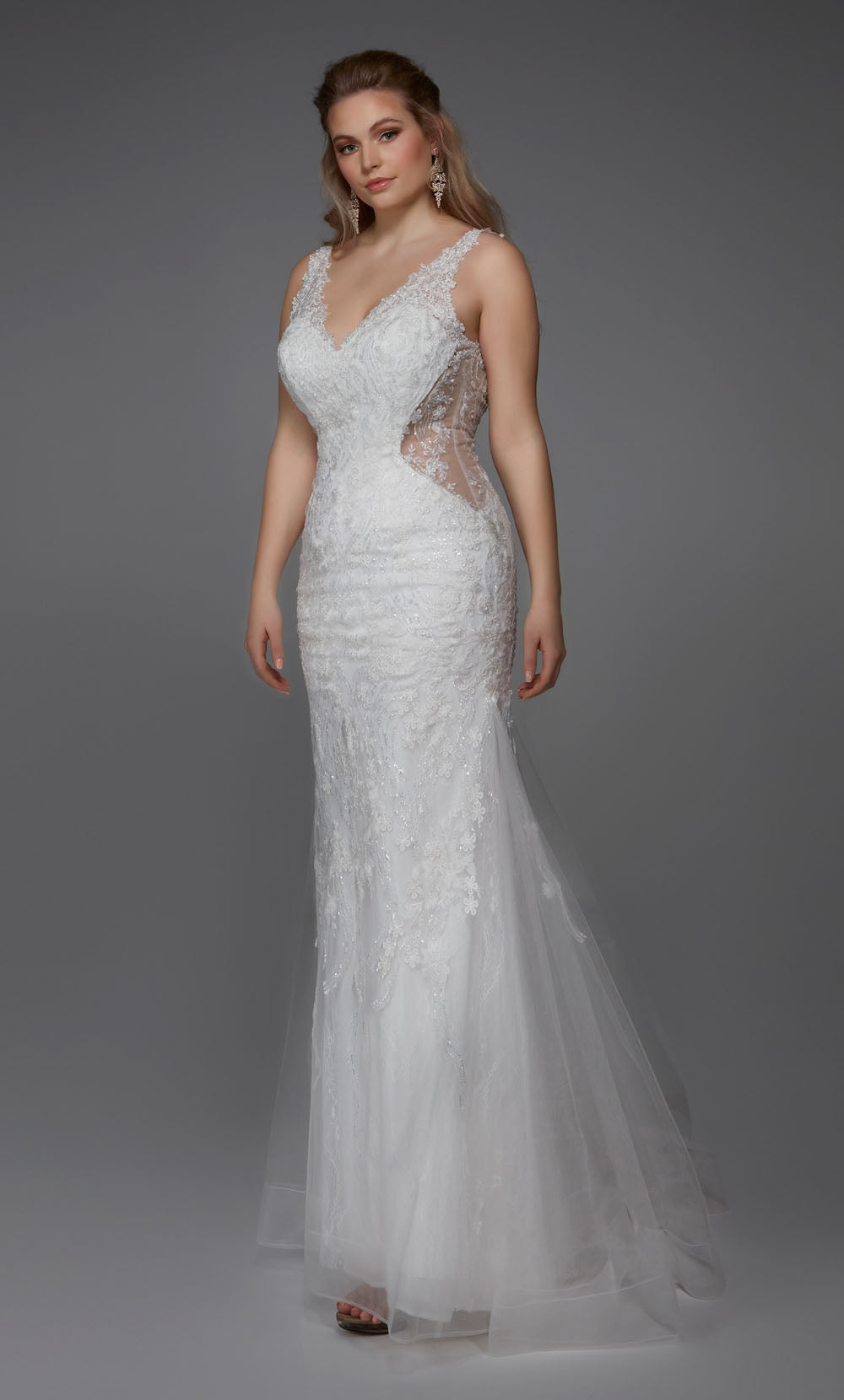 ALYCE Paris 7017 Bridal V-neckline Embellished Mermaid Dress