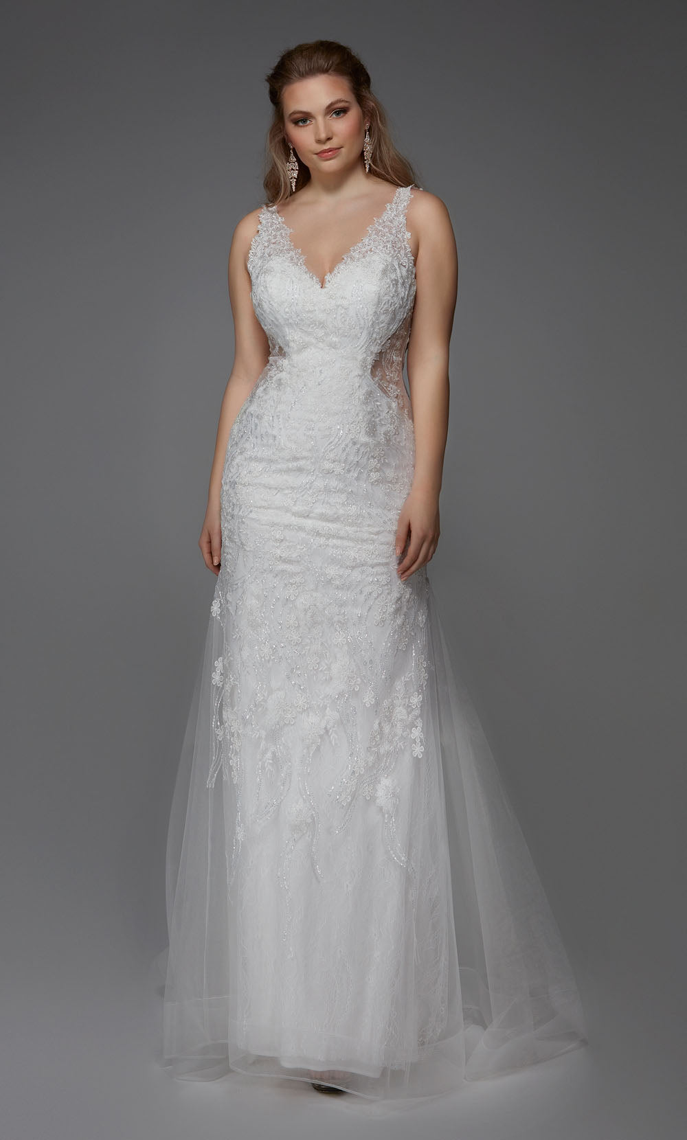 ALYCE Paris 7017 Bridal V-neckline Embellished Mermaid Dress