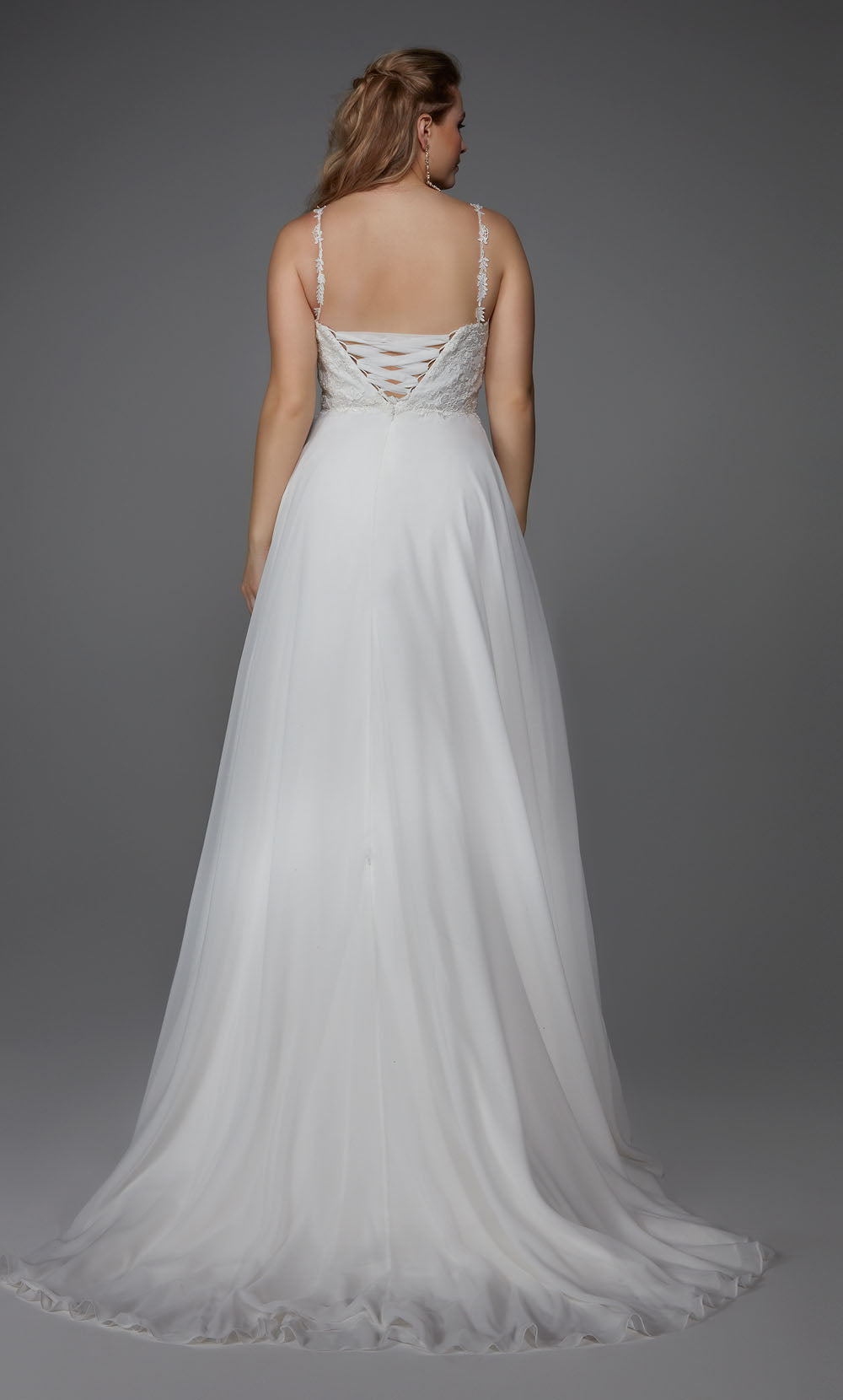 ALYCE Paris 7018 Bridal Square Neckline Embellished A Line Dress
