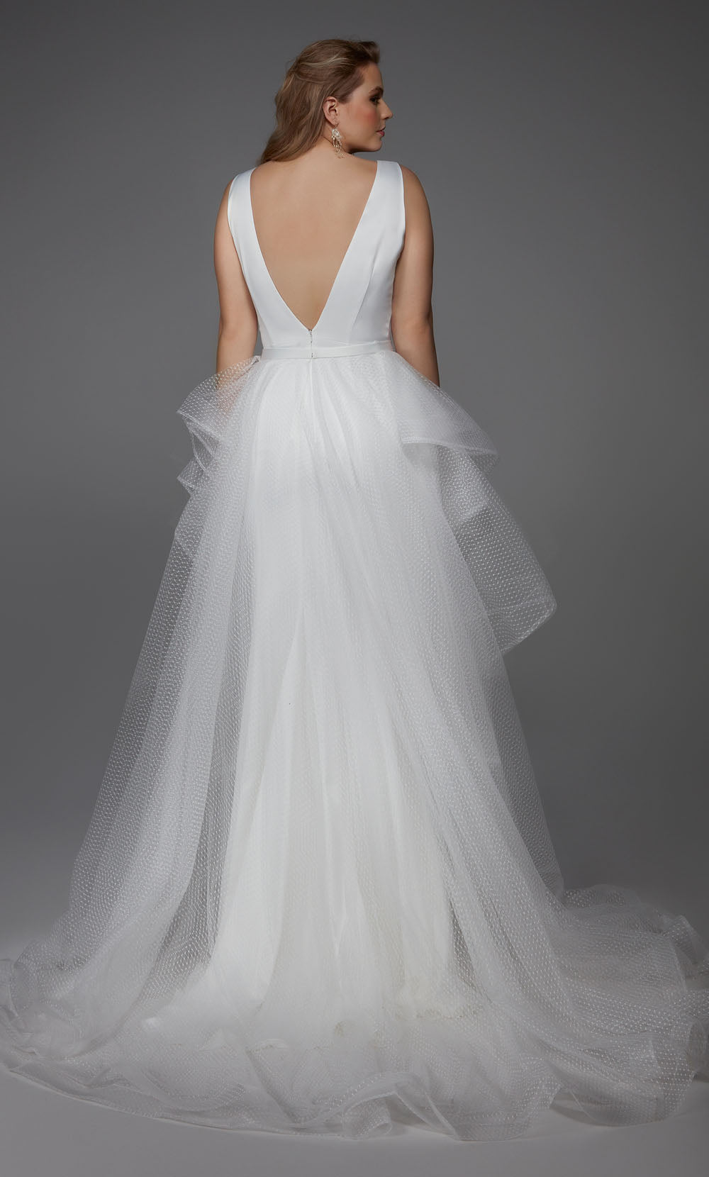 ALYCE Paris 7019 Bridal Plunging Neckline Train Straight Dress