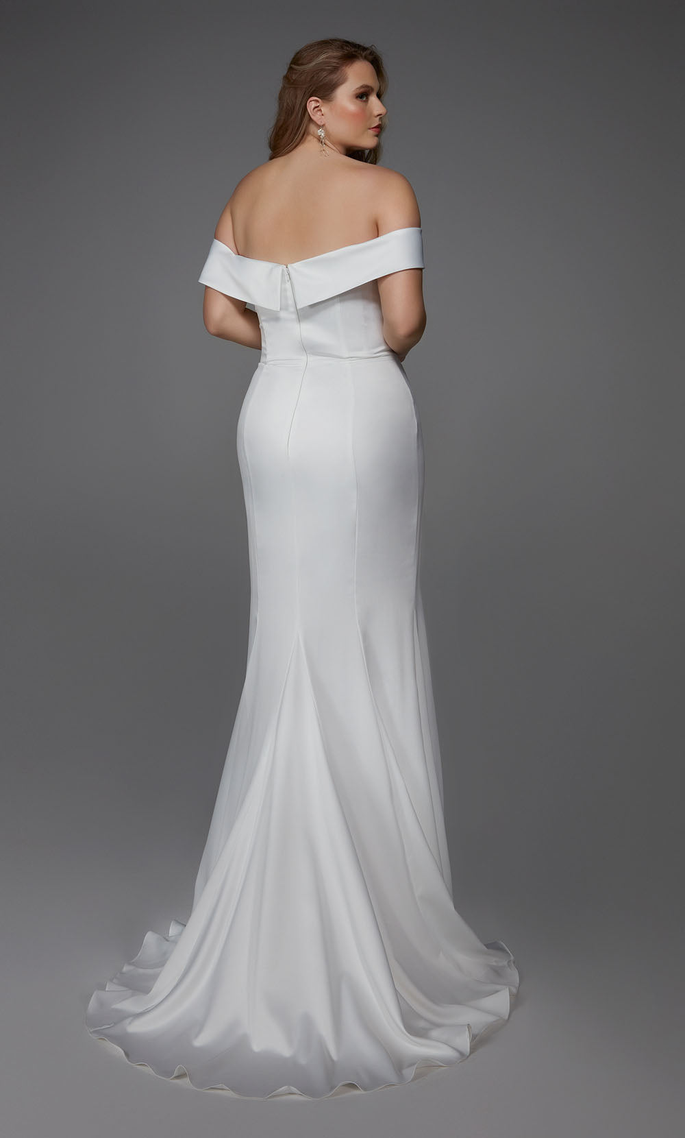ALYCE Paris 7020 Bridal Off The Shoulder Neckline Train Straight Dress