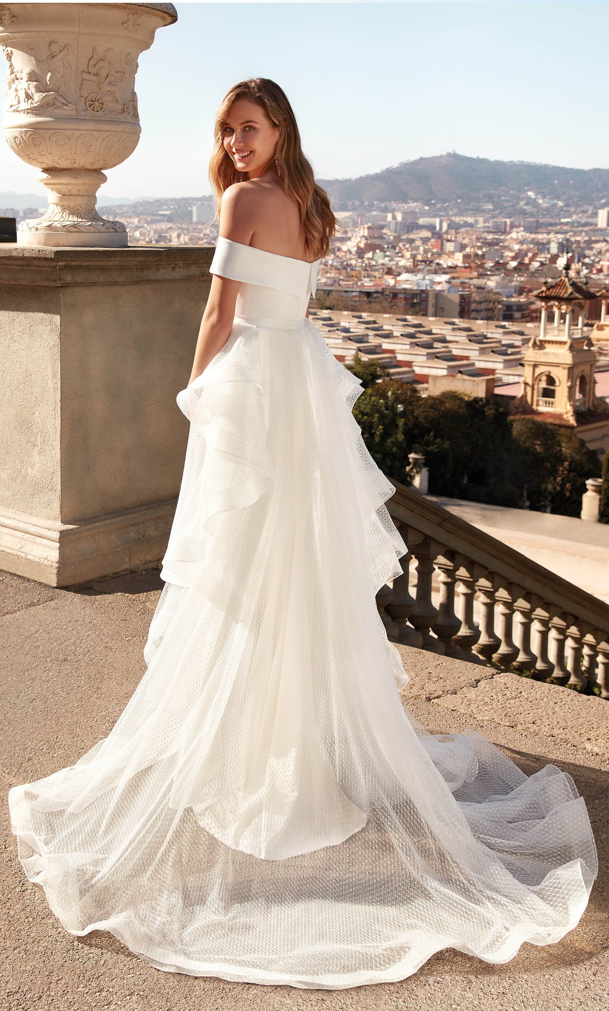 ALYCE Paris 7020 Bridal Off The Shoulder Neckline Train Straight Dress