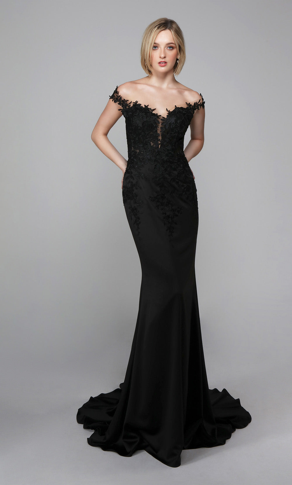 ALYCE Paris 7026 Bridal Off The Shoulder Neckline Sexy Mermaid Dress