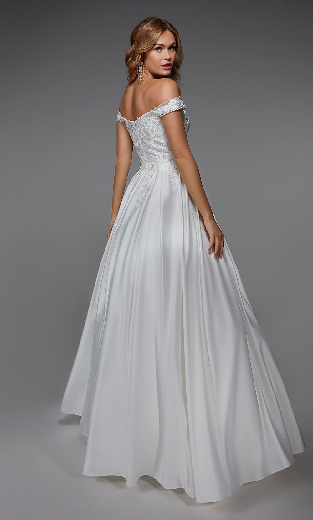 ALYCE Paris 7034 Bridal Off The Shoulder Neckline Elegant A Line Dress