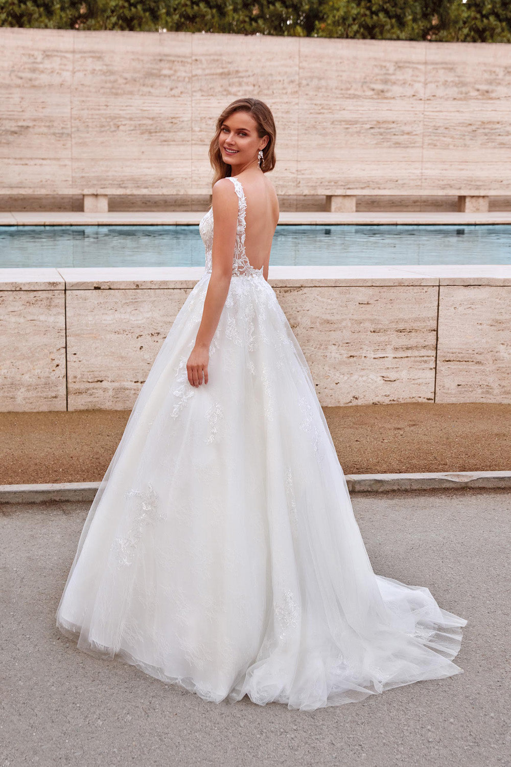 ALYCE Paris 7039 Bridal Plunging Neckline Train Ballgown Dress
