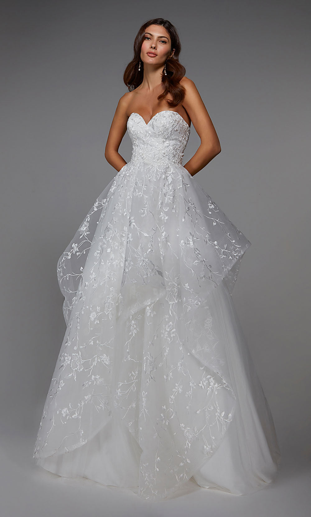 ALYCE Paris 7041 Bridal Strapless Neckline Waterfall Ballgown Dress