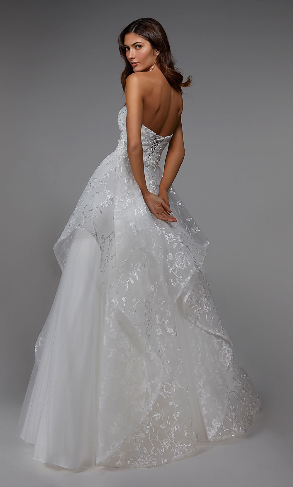 ALYCE Paris 7041 Bridal Strapless Neckline Waterfall Ballgown Dress