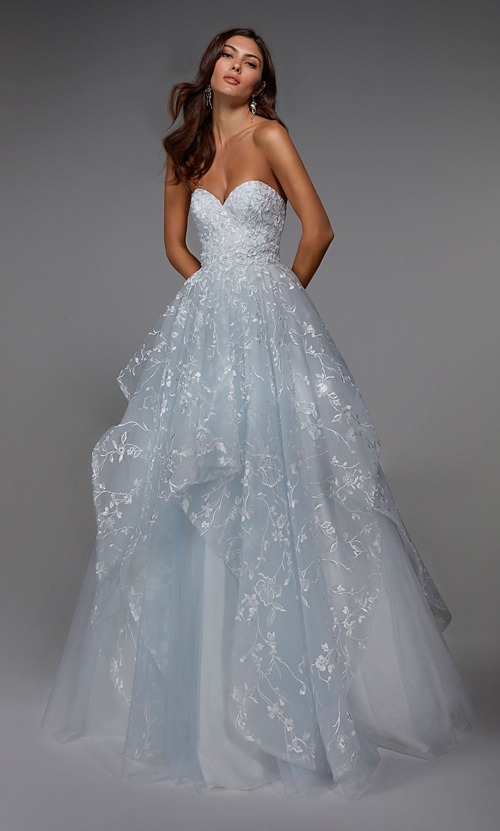 ALYCE Paris 7041 Bridal Strapless Neckline Waterfall Ballgown Dress