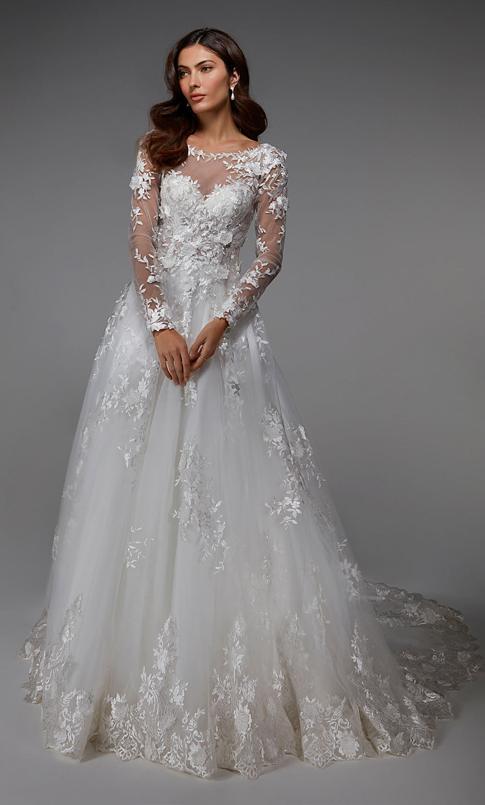 ALYCE Paris 7046 Bridal Illusion Neckline Illusion Ballgown Dress