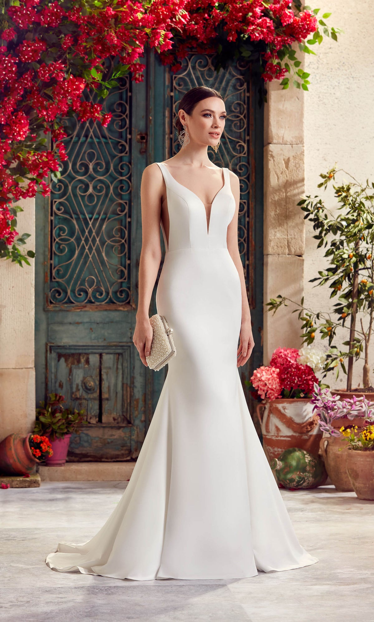 ALYCE Paris 7052 Bridal Plunging Neckline Train Mermaid Dress