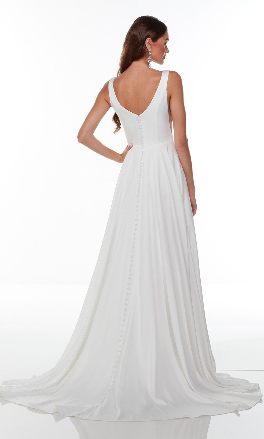ALYCE Paris 7053 Bridal Boat Neckline Train A Line Dress