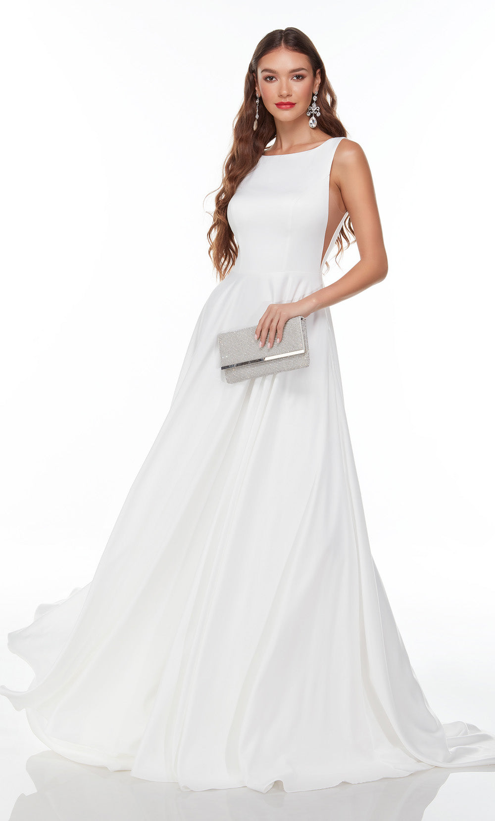 ALYCE Paris 7053 Bridal Boat Neckline Train A Line Dress