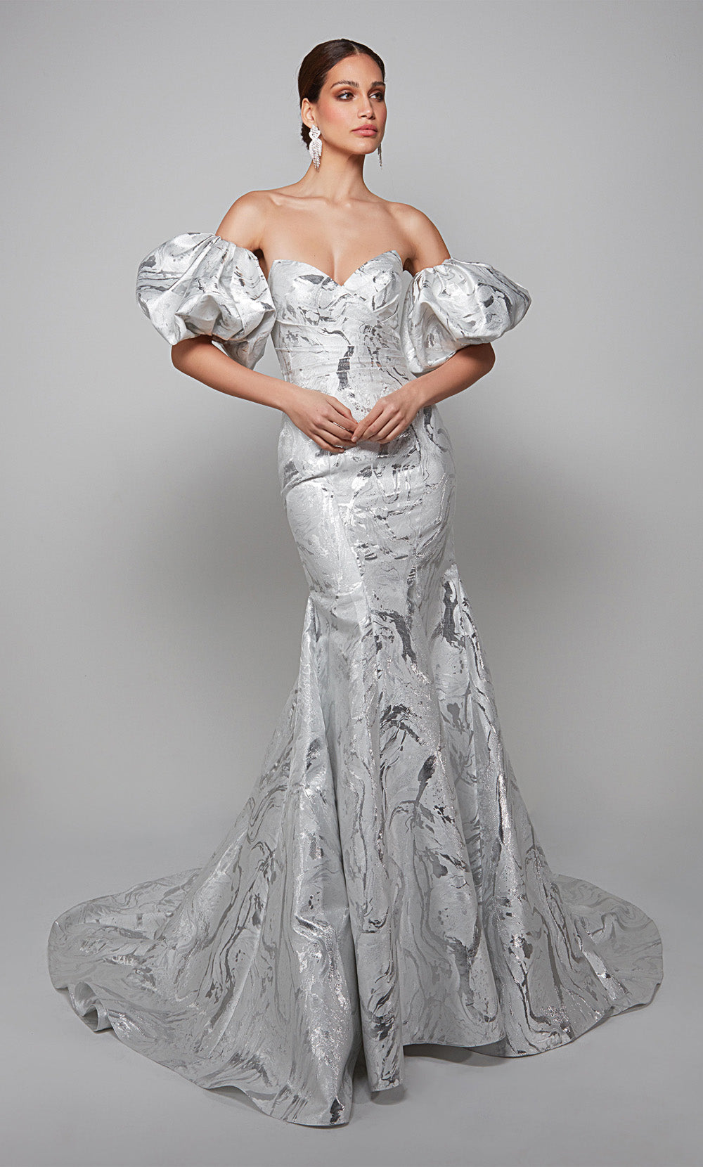 ALYCE Paris 7055 Bridal Strapless Neckline Train Mermaid Dress