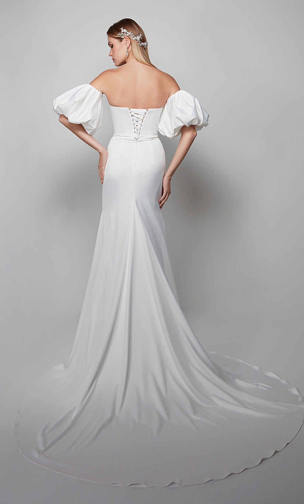 ALYCE Paris 7056 Bridal Strapless Neckline Train Straight Dress