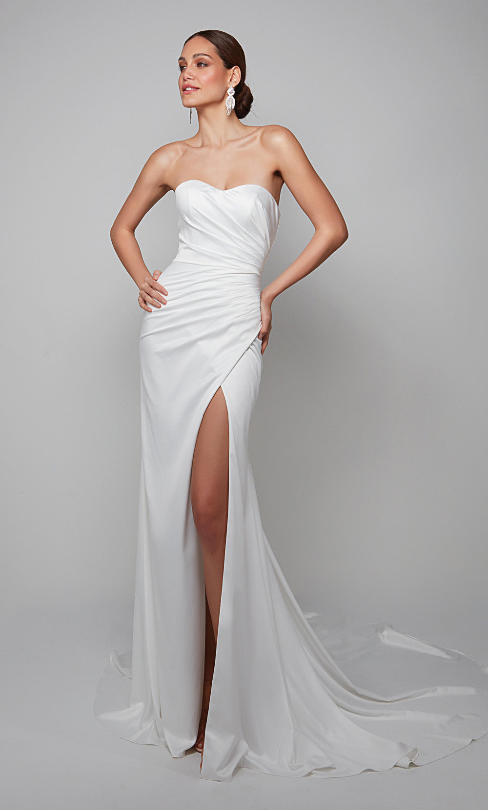 ALYCE Paris 7057 Bridal Sweetheart Neckline Slit Straight Dress