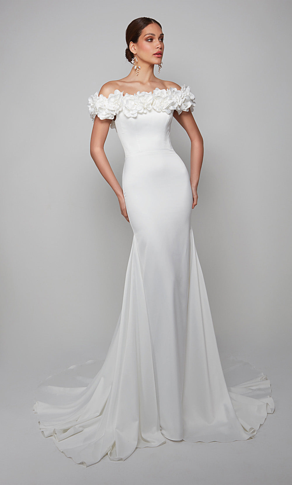 ALYCE Paris 7061 Bridal Off The Shoulder Neckline Train Mermaid Dress