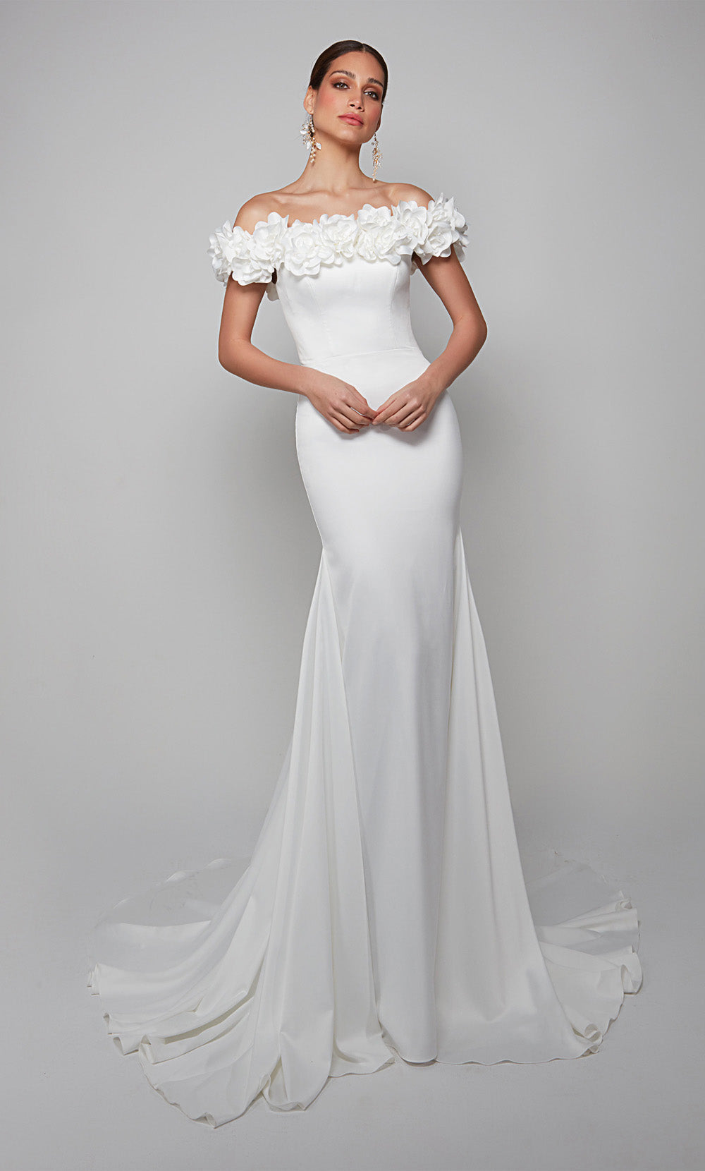 ALYCE Paris 7061 Bridal Off The Shoulder Neckline Train Mermaid Dress