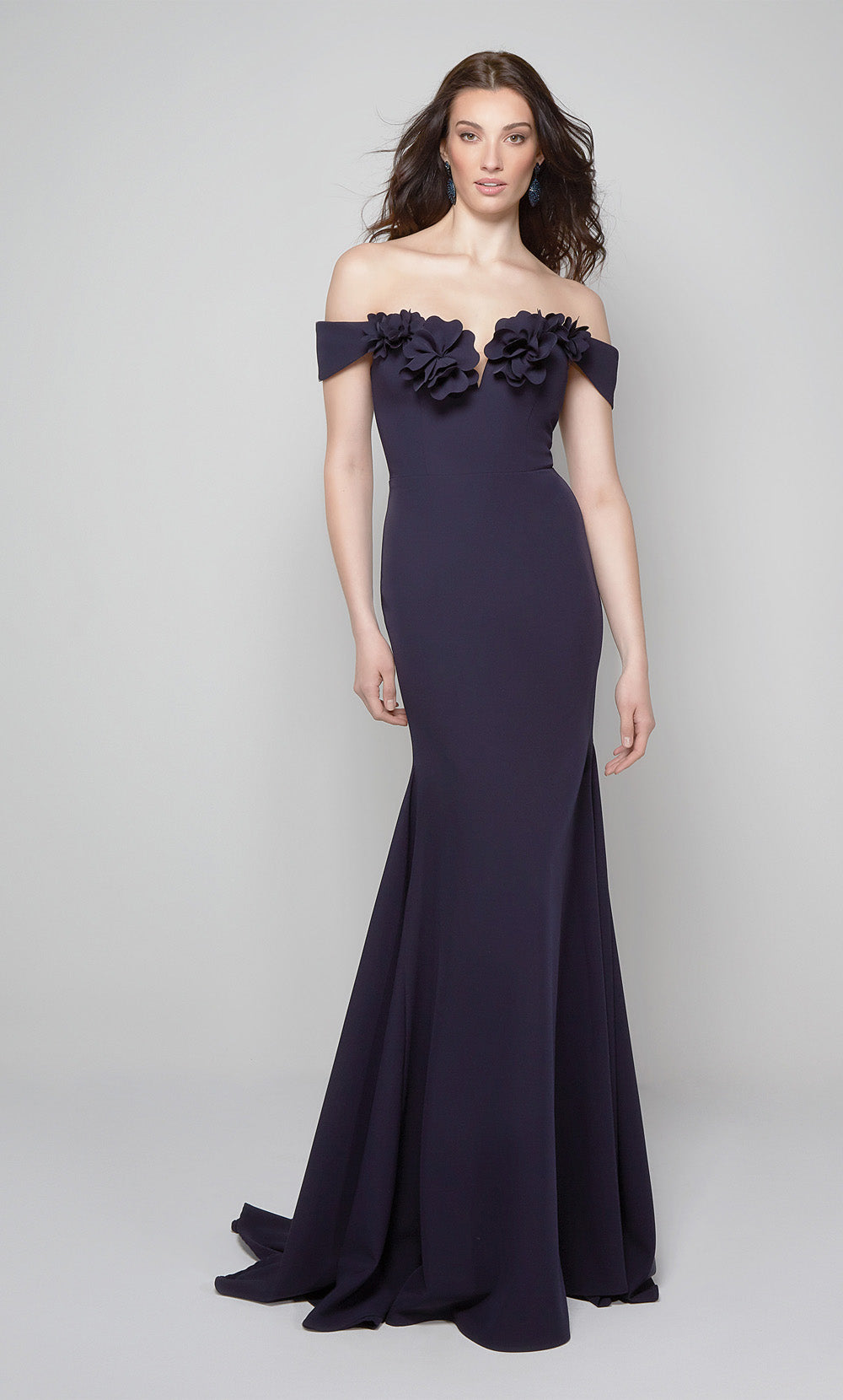 ALYCE Paris 7062 Bridal Off The Shoulder Neckline Simple Mermaid Dress