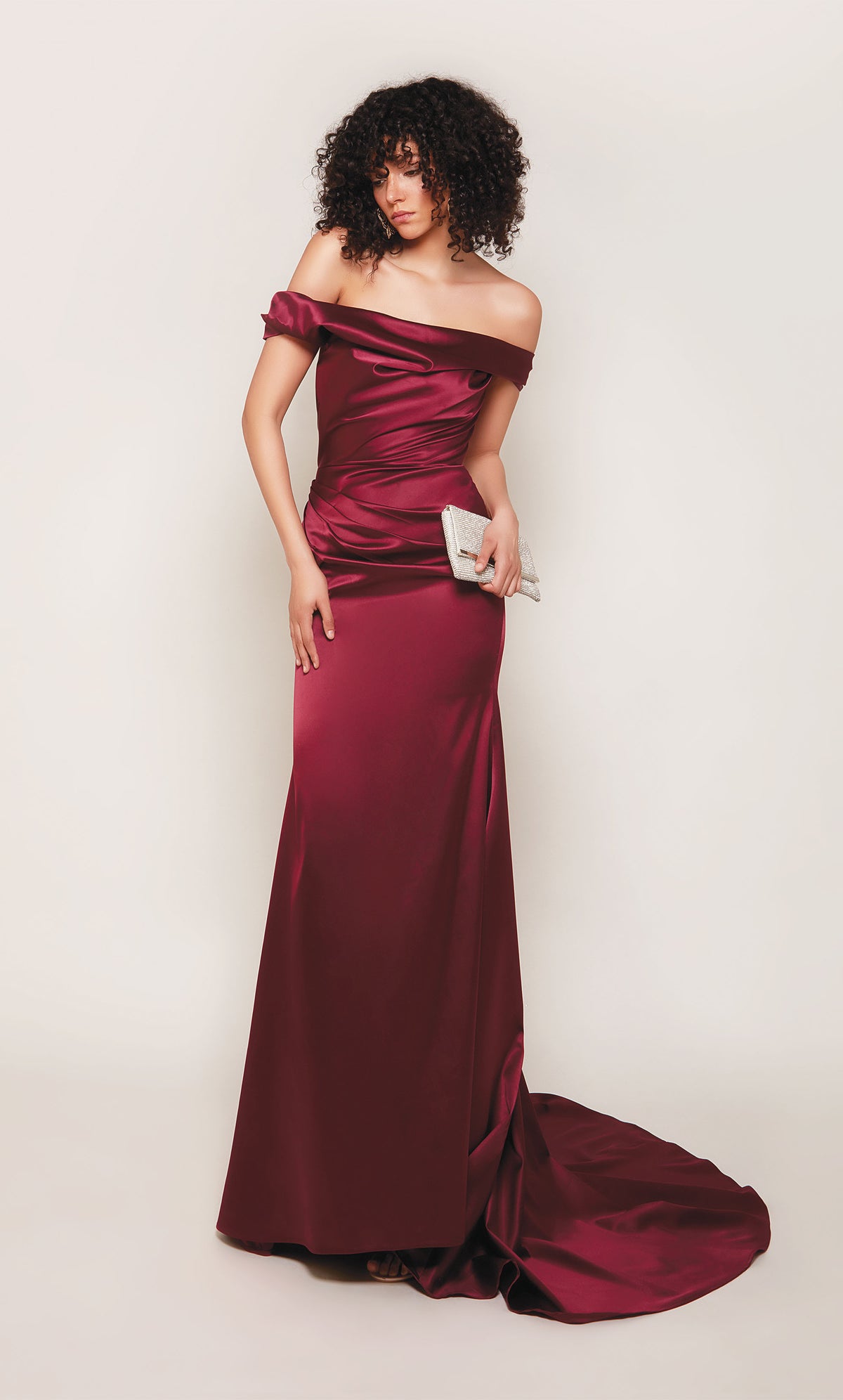 ALYCE Paris 7064 Bridal Off The Shoulder Neckline Ruched/draped Straight Dress