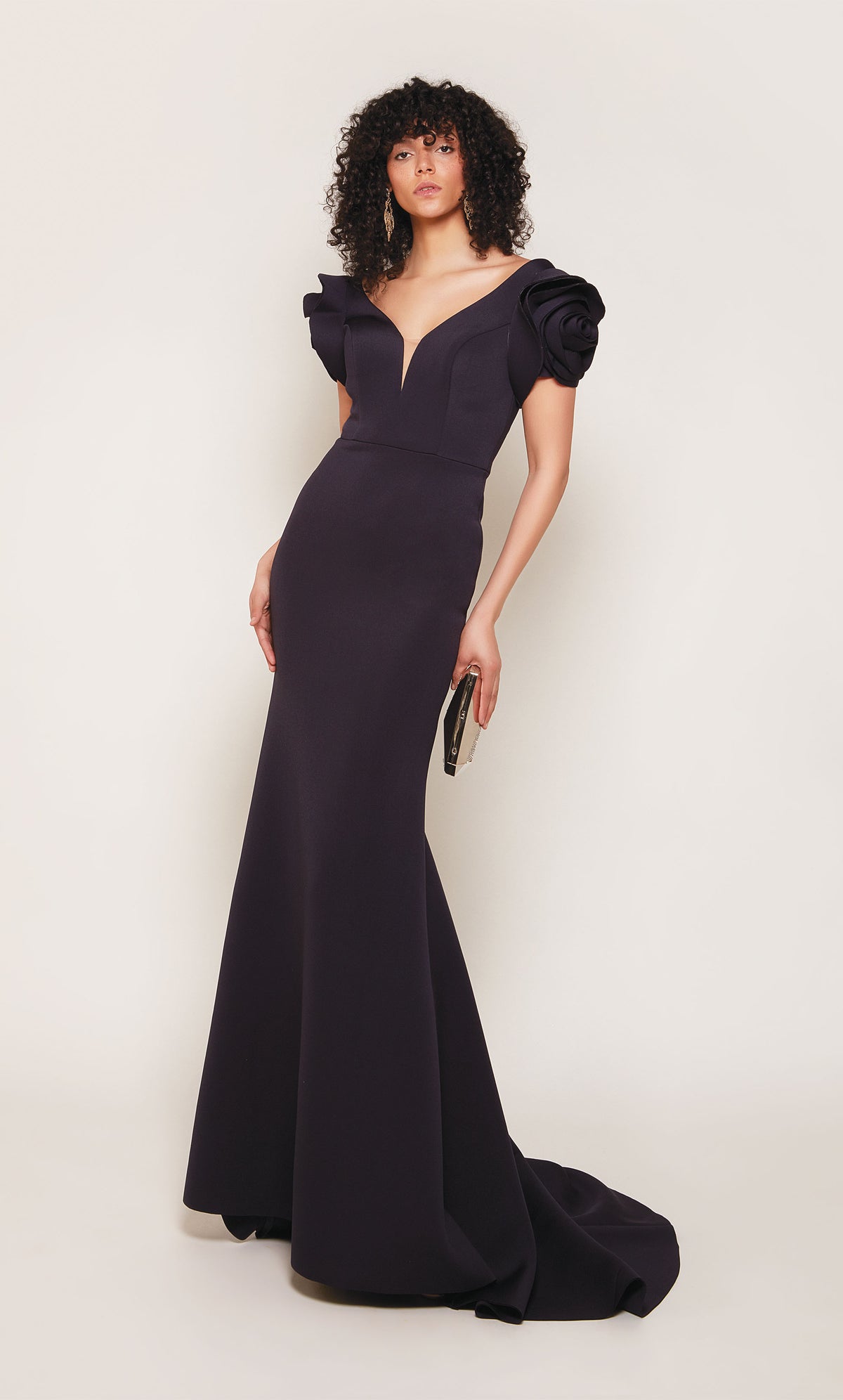 ALYCE Paris 7066 Bridal Plunging Neckline Simple Mermaid Dress