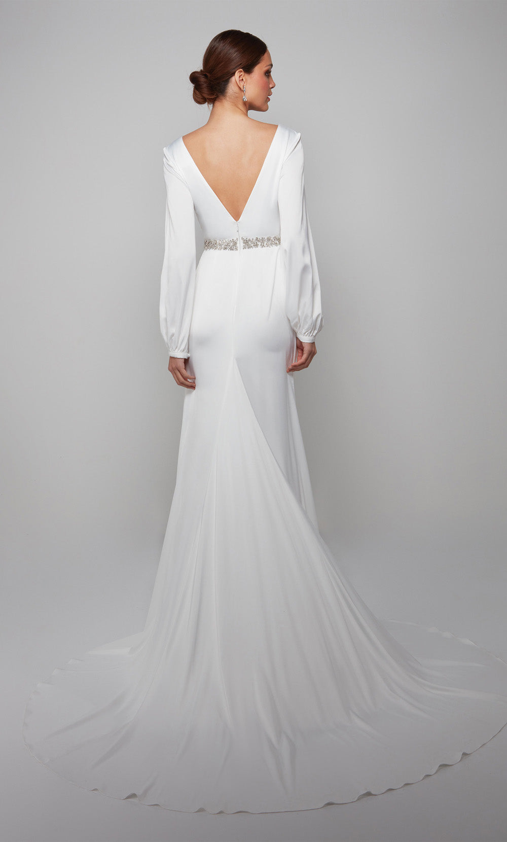 ALYCE Paris 7070 Bridal Plunging Neckline Chic Straight Dress