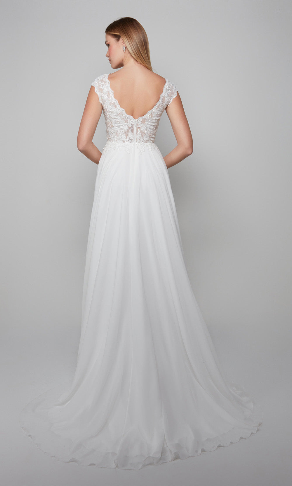 ALYCE Paris 7073 Bridal Illusion Neckline Illusion A Line Dress