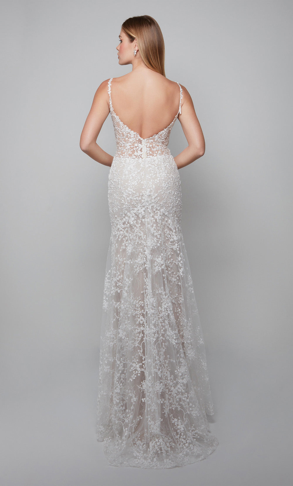 ALYCE Paris 7077 Bridal Plunging Neckline Train Mermaid Dress