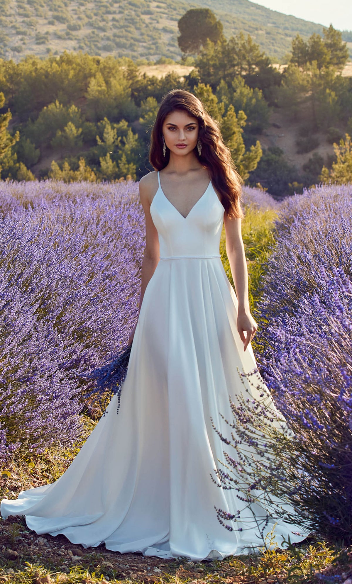 ALYCE Paris 7089 Bridal V-neckline Buttons A Line Dress