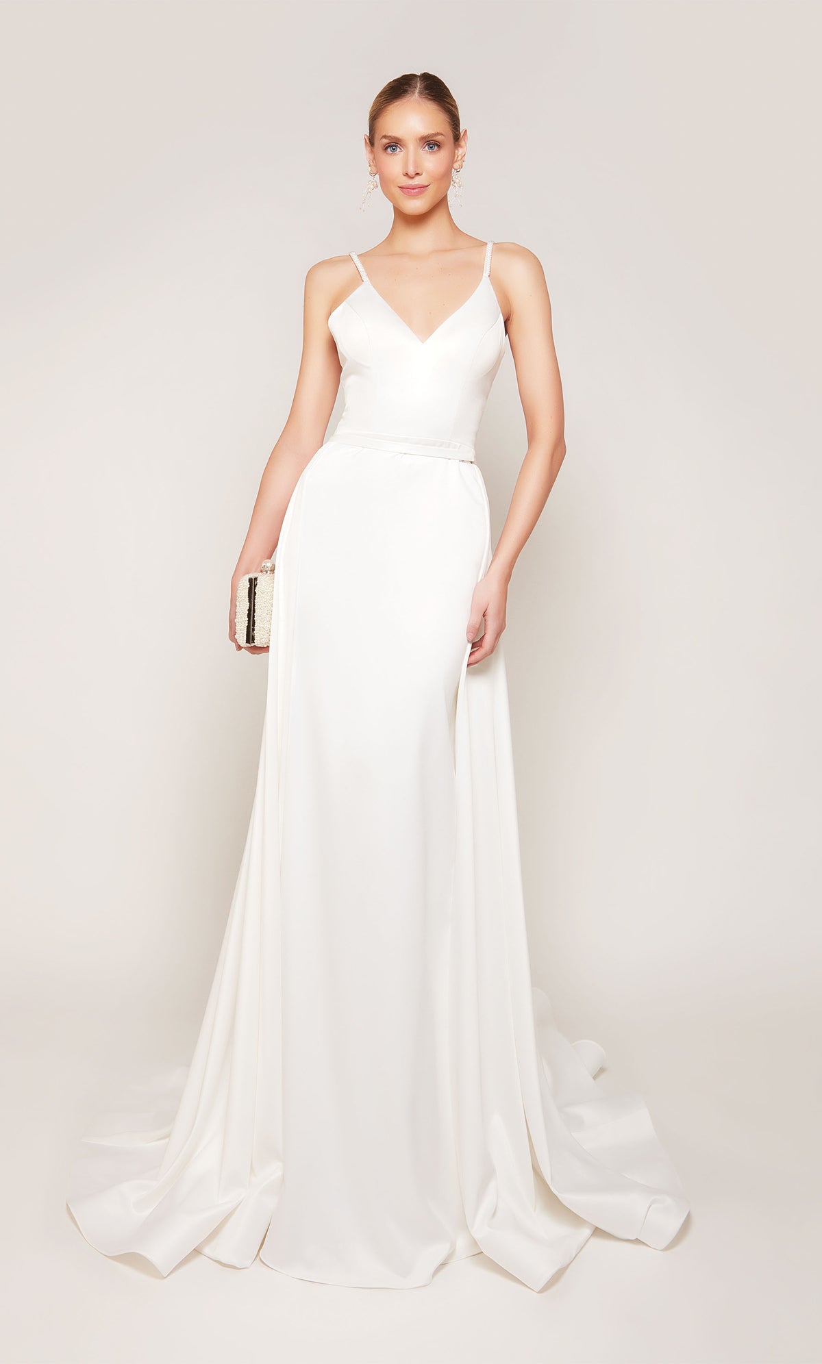 ALYCE Paris 7090 Bridal V-neckline Buttons A Line Dress