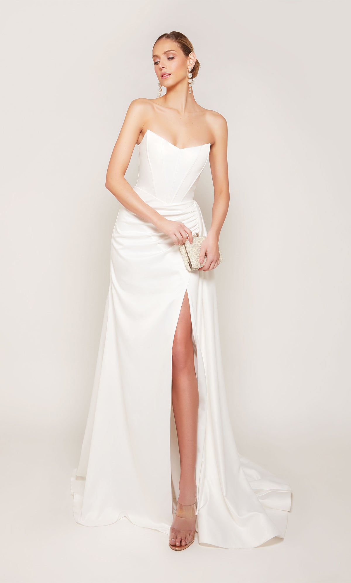 ALYCE Paris 7093 Bridal Cat-eye Neckline Slit Mermaid Dress