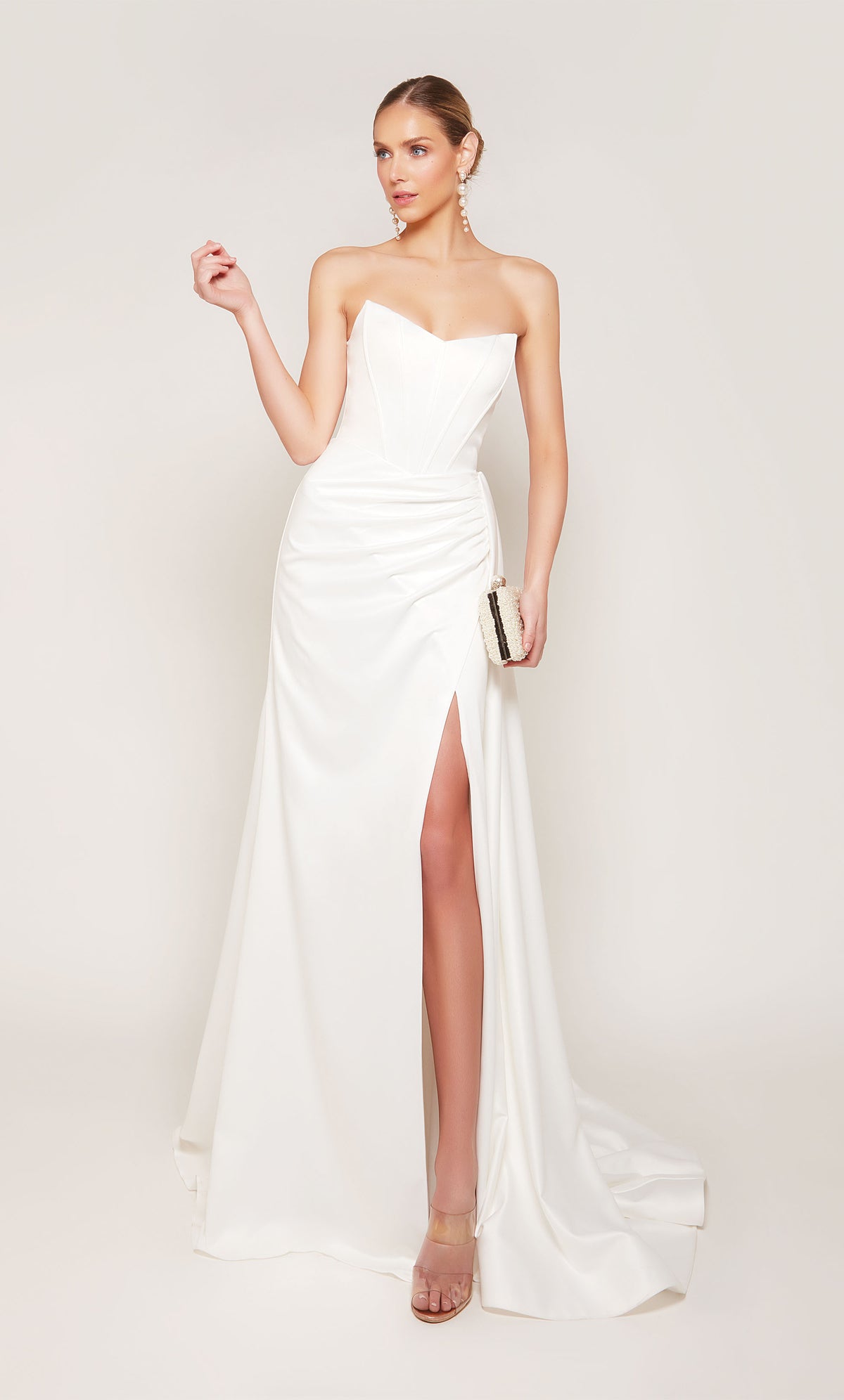 ALYCE Paris 7093 Bridal Cat-eye Neckline Slit Mermaid Dress