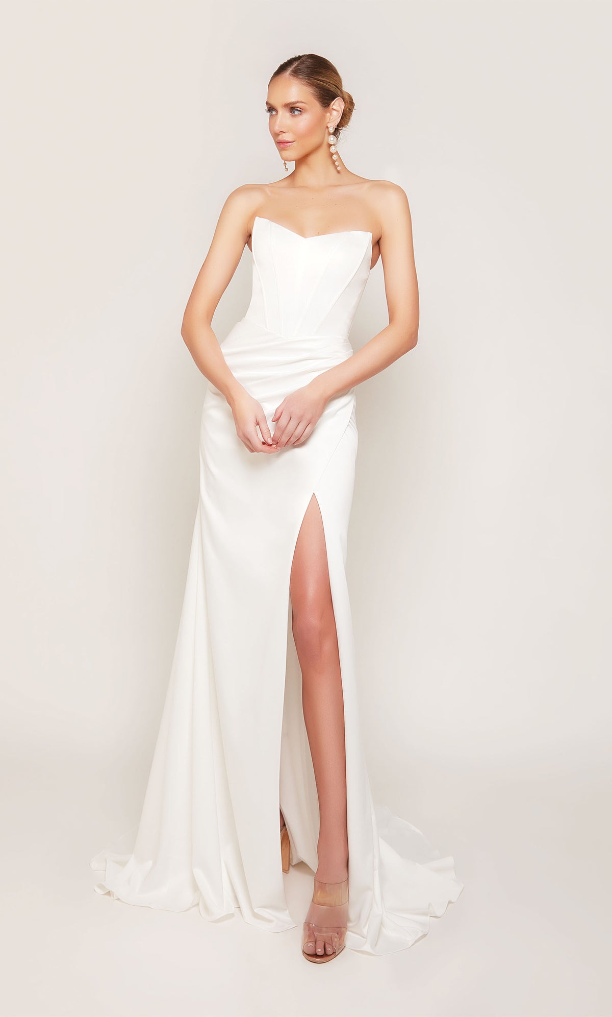 ALYCE Paris 7093 Bridal Cat-eye Neckline Slit Mermaid Dress