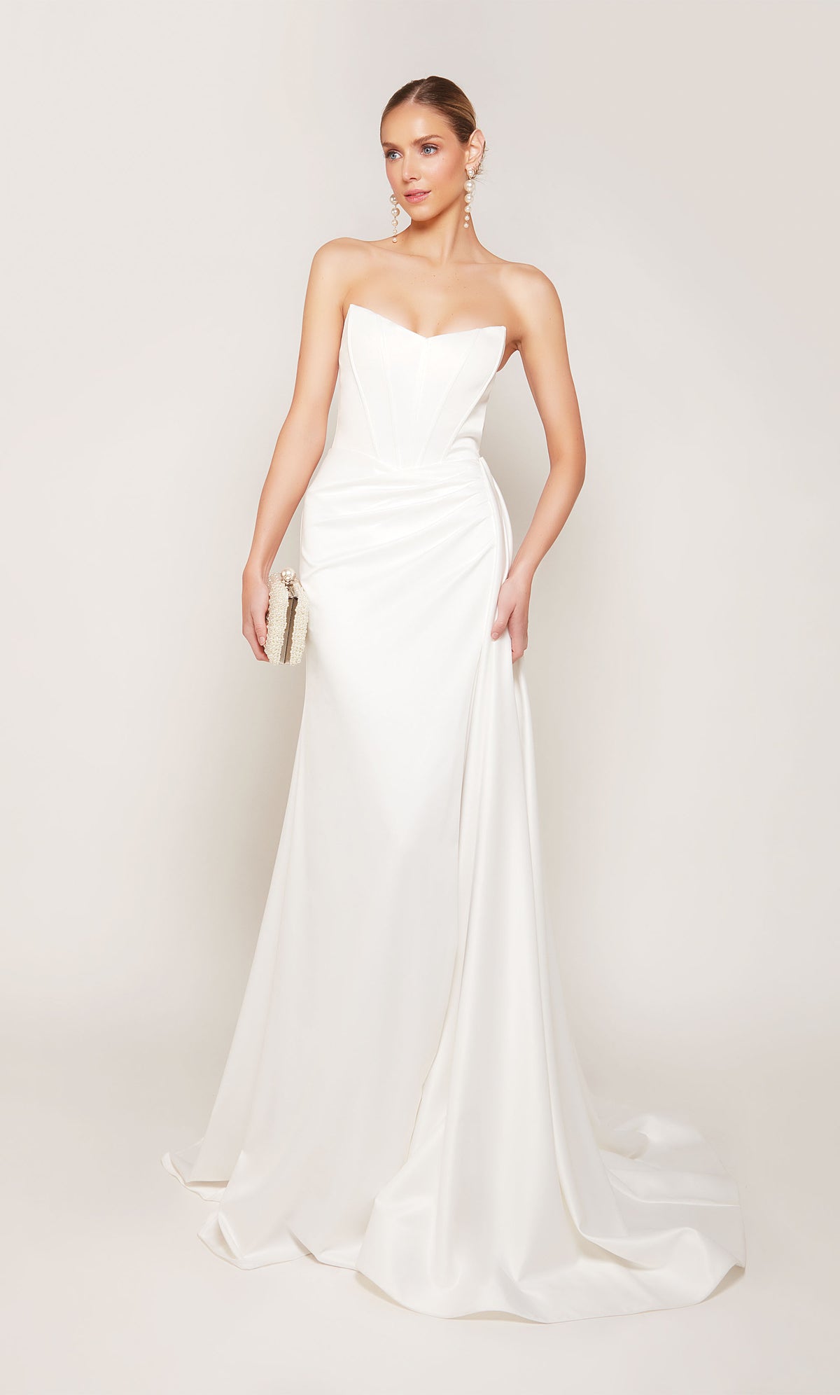 ALYCE Paris 7093 Bridal Cat-eye Neckline Slit Mermaid Dress