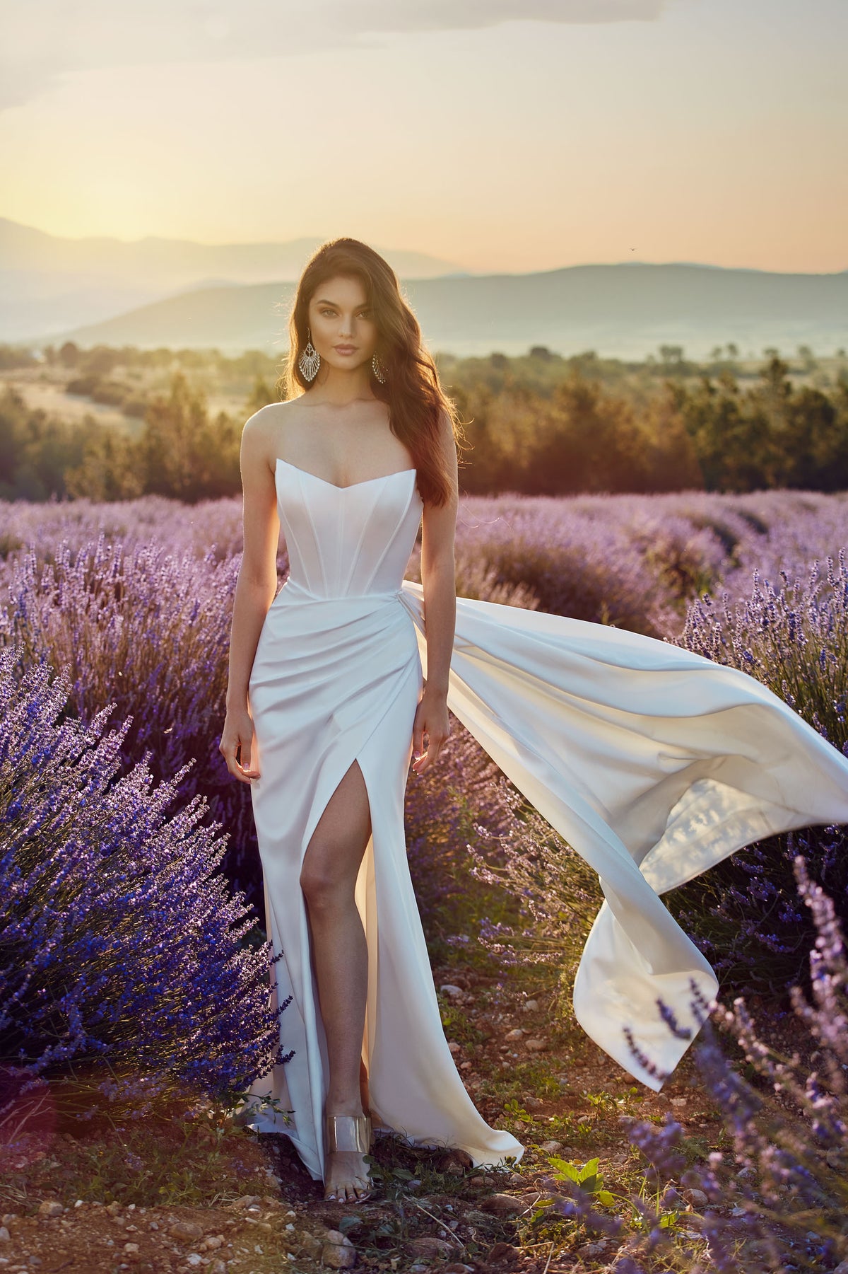 ALYCE Paris 7093 Bridal Cat-eye Neckline Slit Mermaid Dress