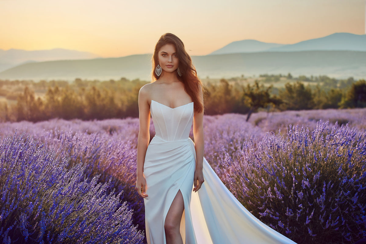 ALYCE Paris 7093 Bridal Cat-eye Neckline Slit Mermaid Dress