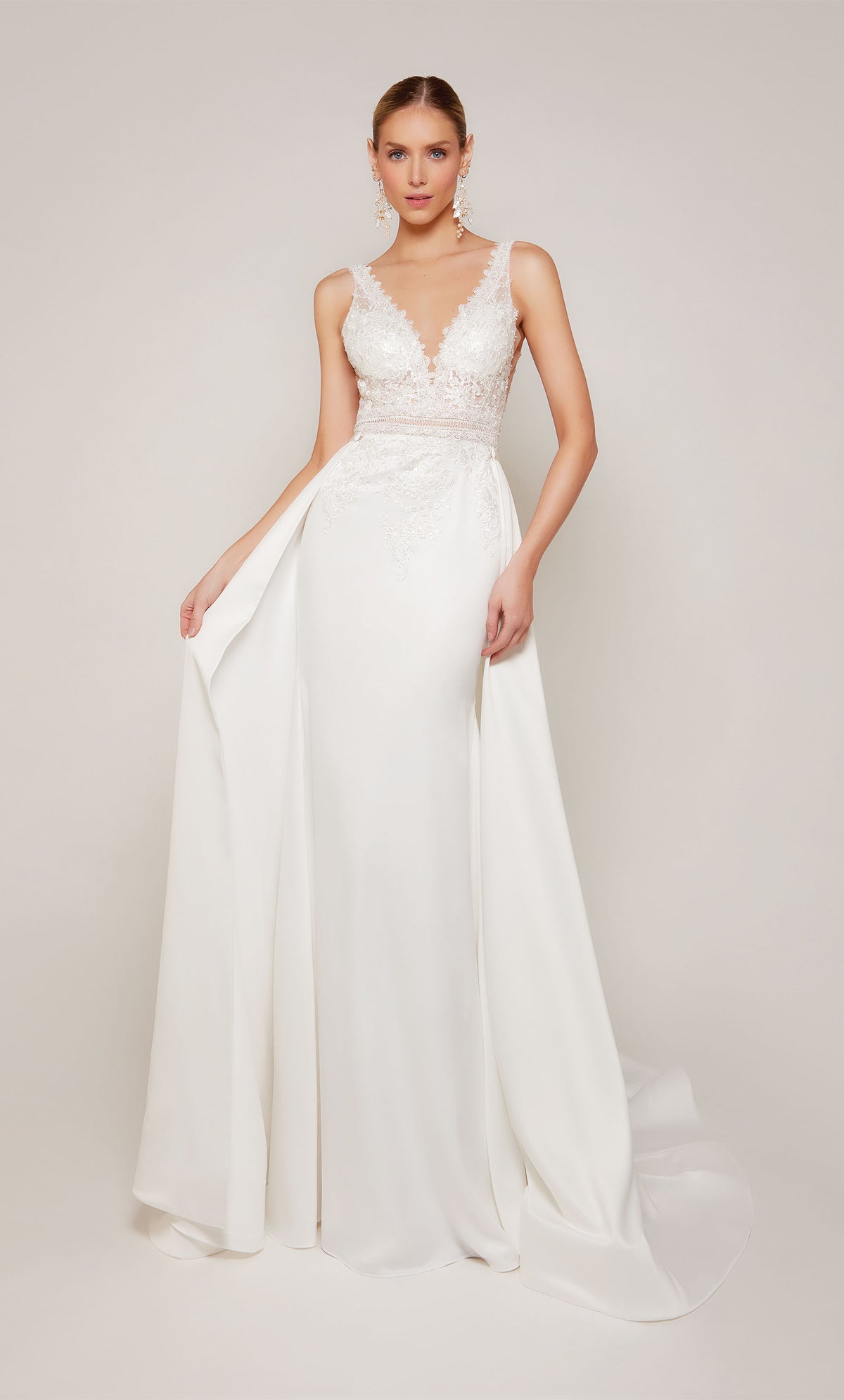 ALYCE Paris 7097 Bridal V-neckline Embellished Straight Dress