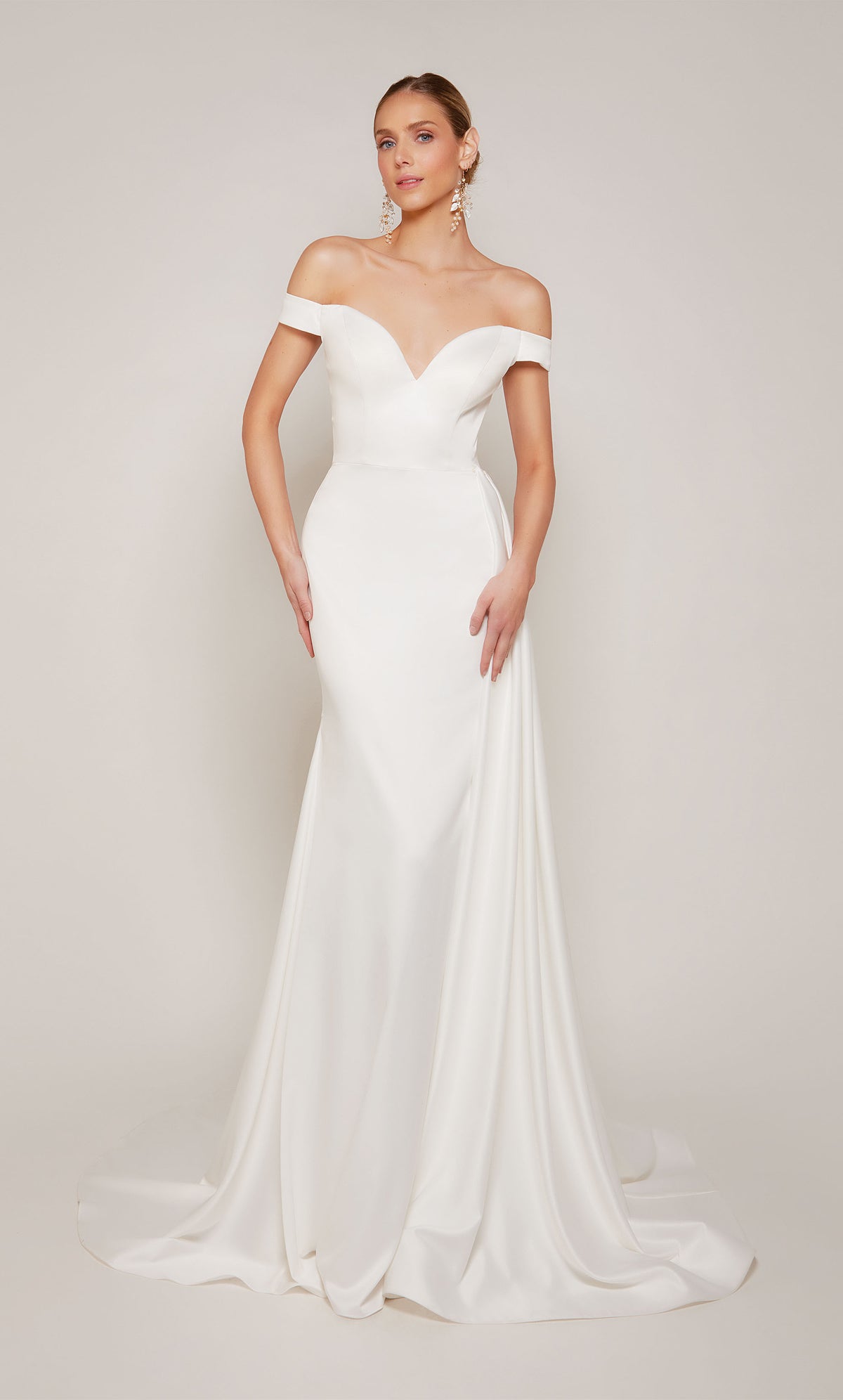 ALYCE Paris 7098 Bridal Off The Shoulder Neckline Train Mermaid Dress