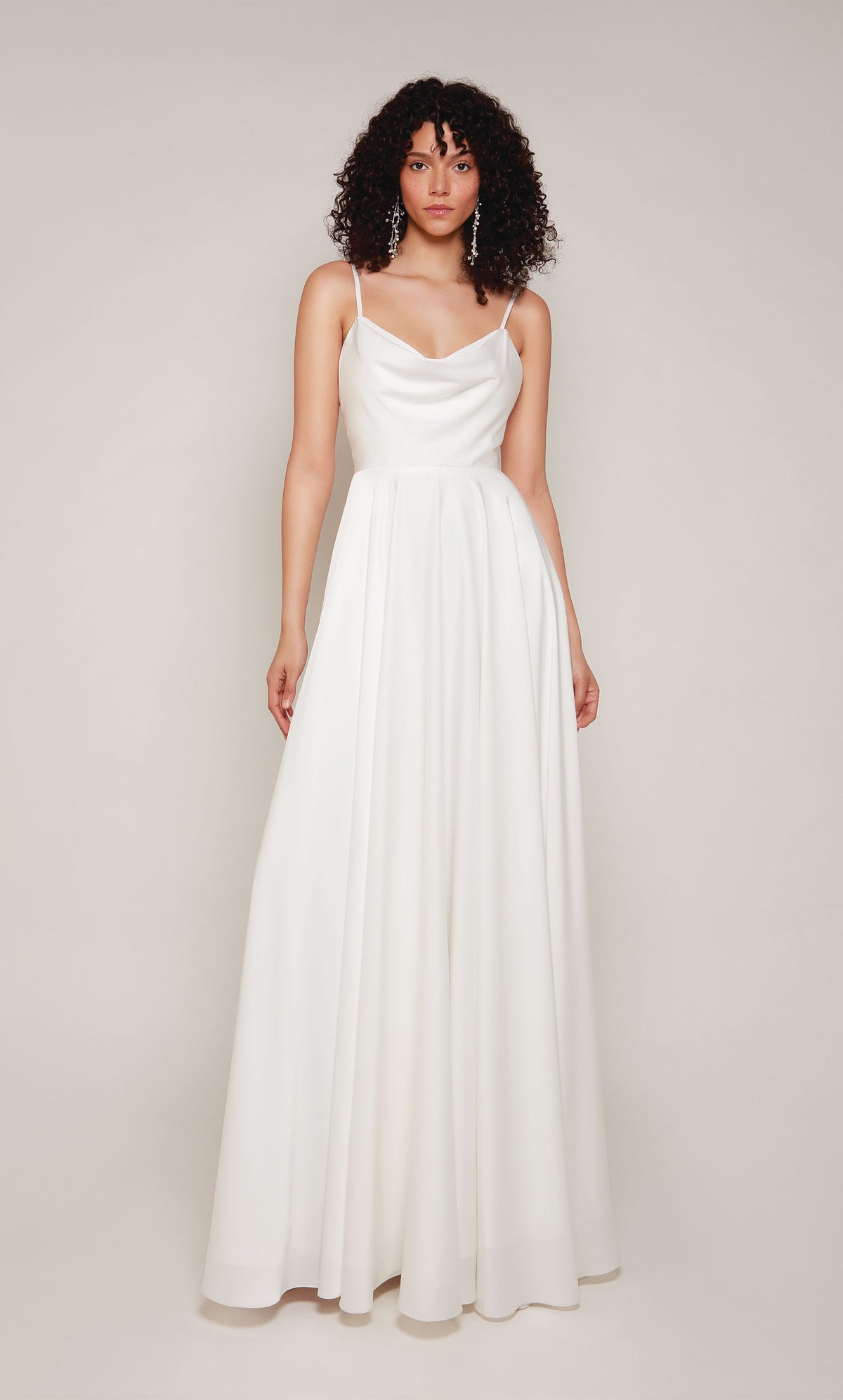 ALYCE Paris 7100 Bridal Cowl Neckline Train A Line Dress