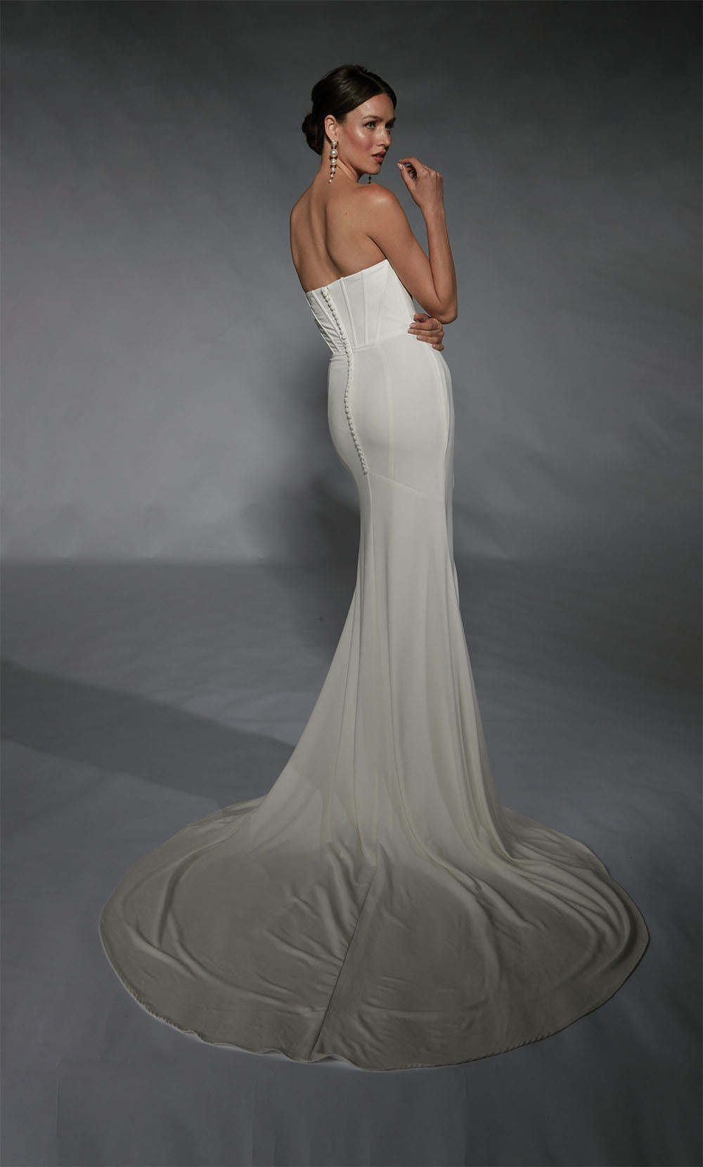 ALYCE Paris 7102 Bridal Scoop Neckline Slit Straight Dress