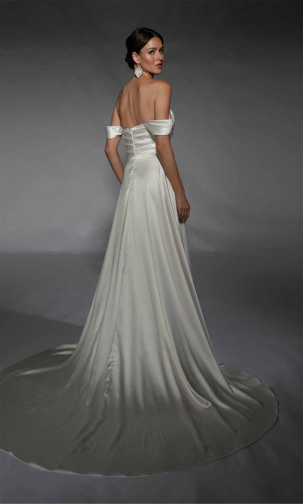 ALYCE Paris 7107 Bridal Cowl Neckline Slit A Line Dress