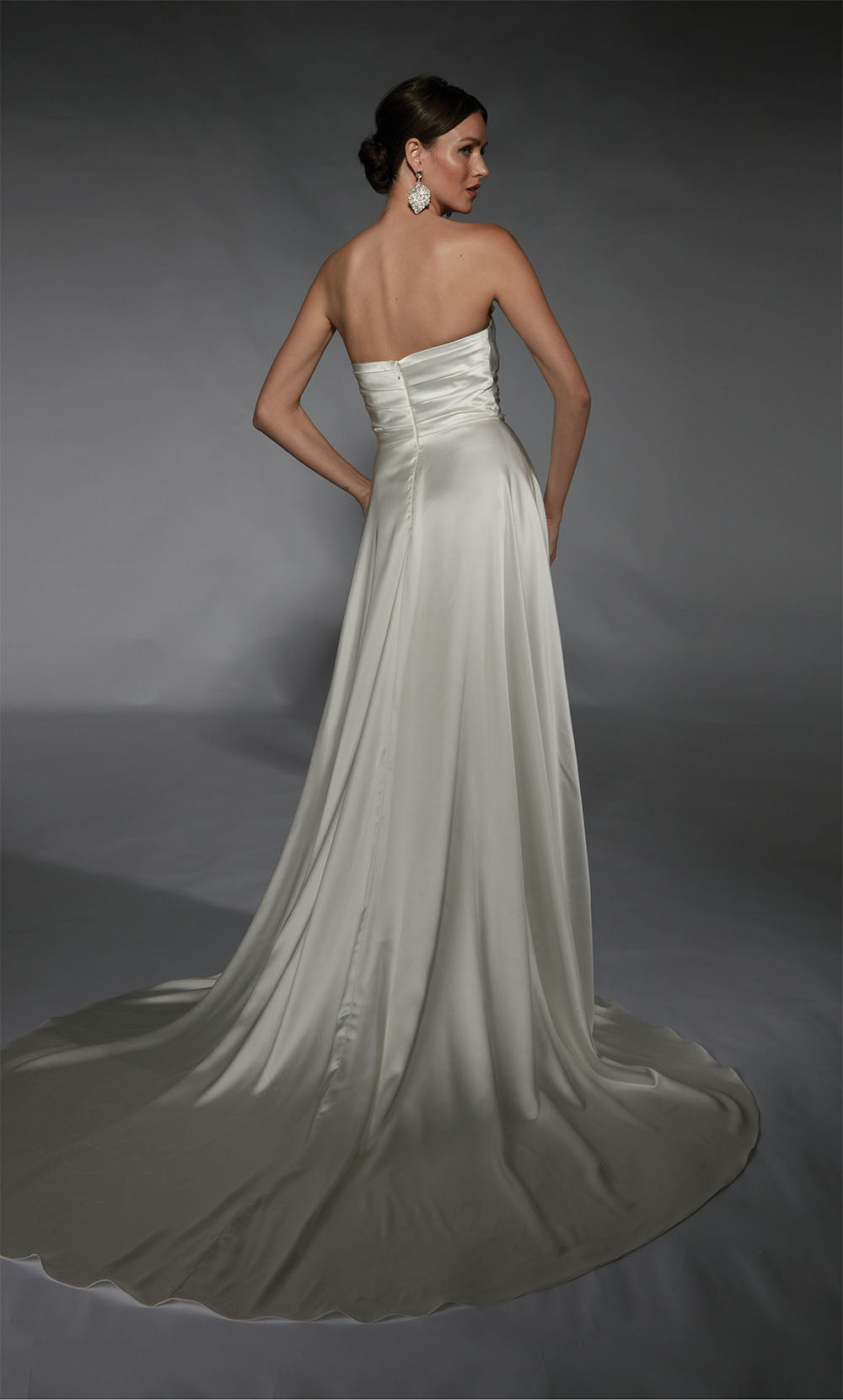 ALYCE Paris 7107 Bridal Cowl Neckline Slit A Line Dress