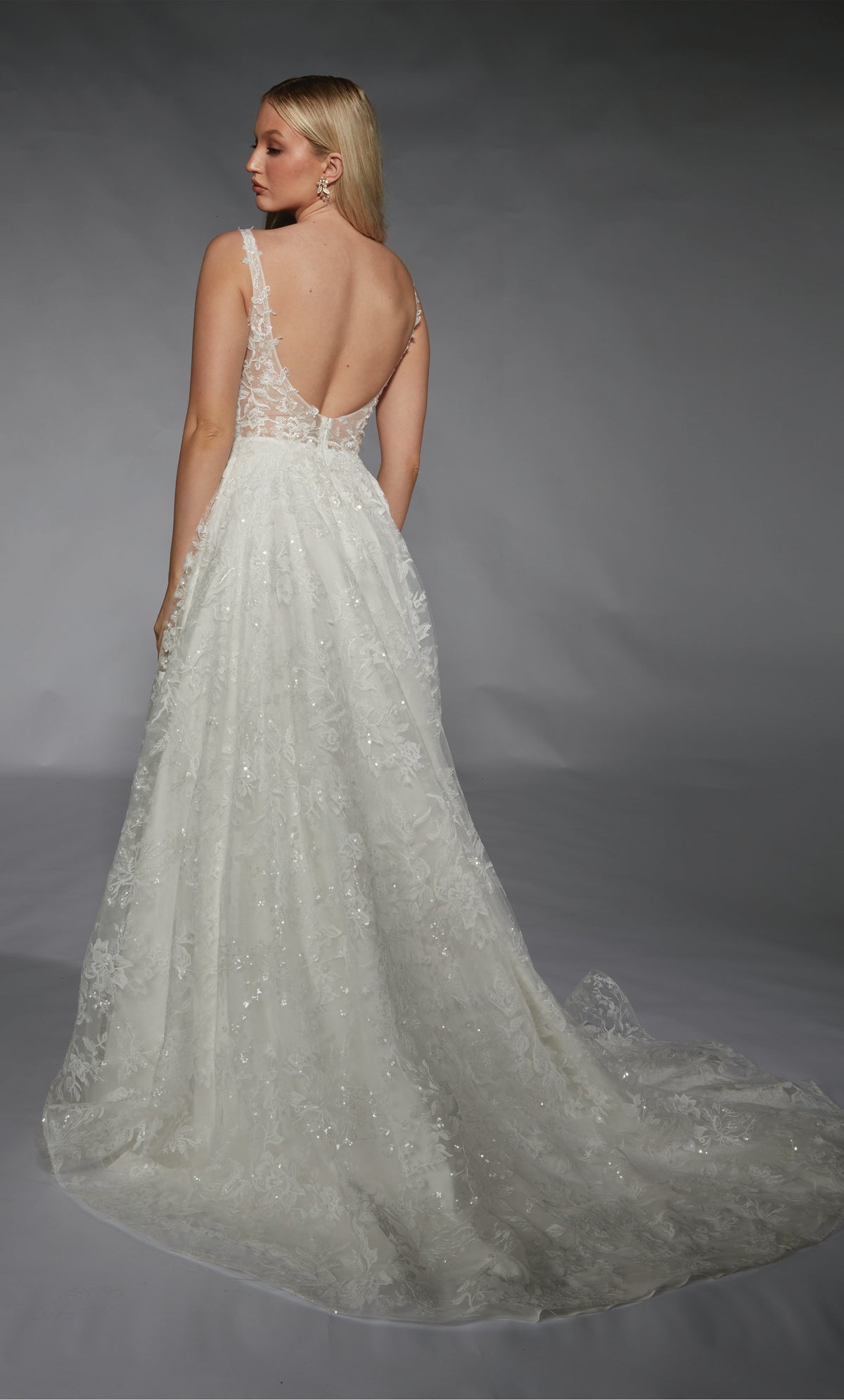 ALYCE Paris 7123 Bridal Scoop Neckline Simple A Line Dress