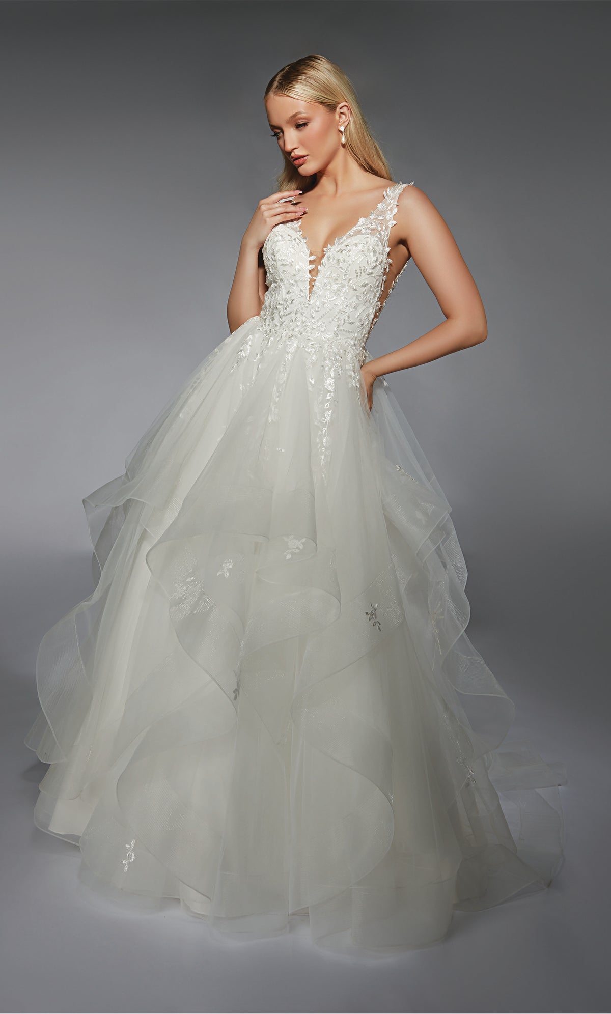 ALYCE Paris 7126 Bridal Plunging Neckline Corset Ballgown Dress